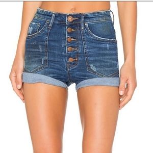 One Teaspoon Harlets high rise denim Jean shorts